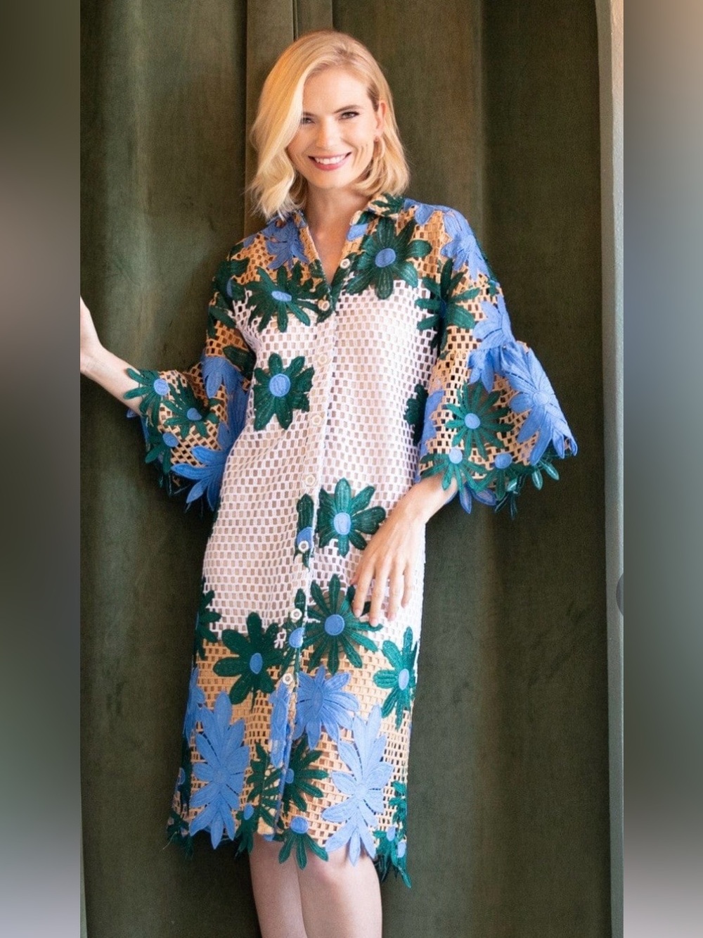 Eva Franco Gaia Dress - Petal Republic size Large Crochet dress Anthropologie